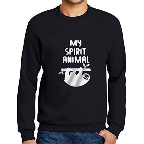 Ultrabasic - Homme Femme Imprimé Graphique Sweat à Capuche Sloth is My Spirit Anima Noir Profond