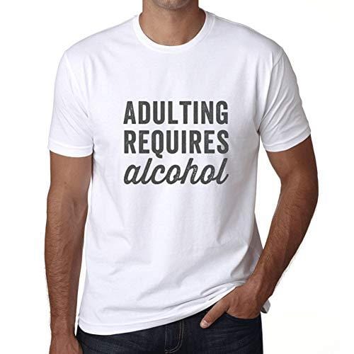 Ultrabasic - Homme T-Shirt Graphique Adulting Requires Alcohol