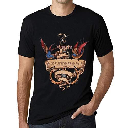 Ultrabasic - Homme T-Shirt Graphique Anchor Tattoo Excitement Noir Profond