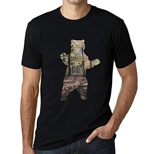 Ultrabasic - Herren T-Shirt Graphique Ours et Forêt Noir Profond