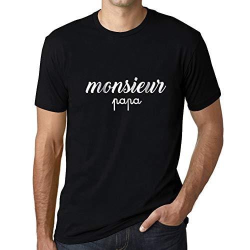 Ultrabasic - Herren T-Shirt Graphique Monsieur Papa Imprimé Letters Noël Cadeau Noir Profond