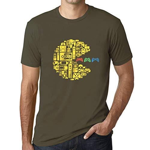 Ultrabasic - Graphique Homme Classique Vintage Manette T-Shirt Esports Cadeau Imprimé Tée-Shirt Army