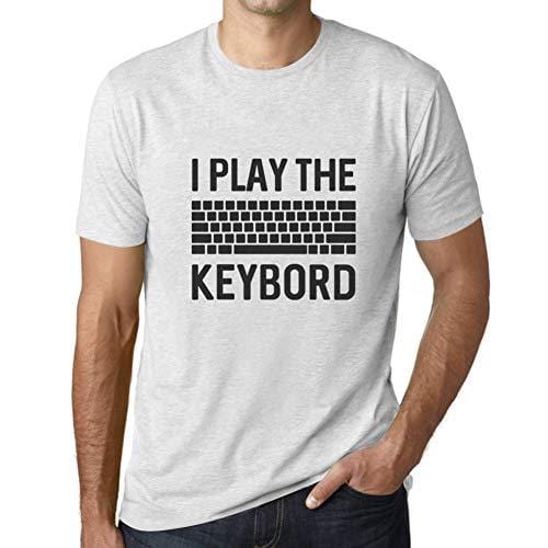 Ultrabasic - Homme T-Shirt Clavier de Joueur T-Shirt Cadeau Imprimé Tée-Shirt Blanc Chiné