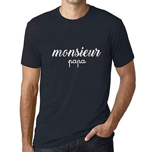 Ultrabasic - Homme T-Shirt Graphique Monsieur Papa Imprimé Lettres Noël Cadeau Marine