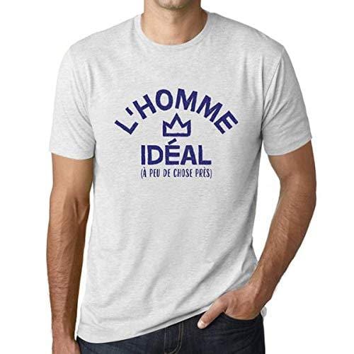 Homme T-Shirt Graphique Imprimé Vintage Tee l'homme IDÉal Blanc Chiné