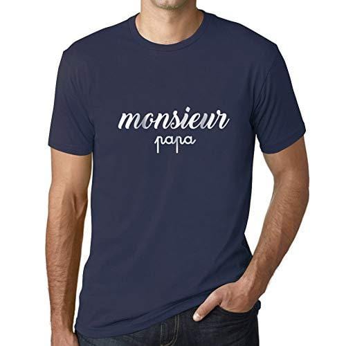 Ultrabasic - Herren T-Shirt Graphique Monsieur Papa Imprimé Letters Noël Cadeau French Marine