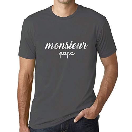 Ultrabasic - Herren T-Shirt Graphique Monsieur Papa Imprimé Letters Noël Cadeau Gris Souris