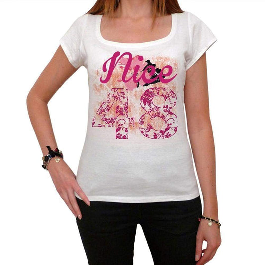 48 Nice City With Number Womens Short Sleeve Round Neck T-Shirt 100% Cotton Available In Sizes Xs S M L Xl. Womens Short Sleeve Round Neck