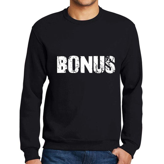 Ultrabasic Homme Imprimé Graphique Sweat-Shirt Popular Words Bonus Noir Profond