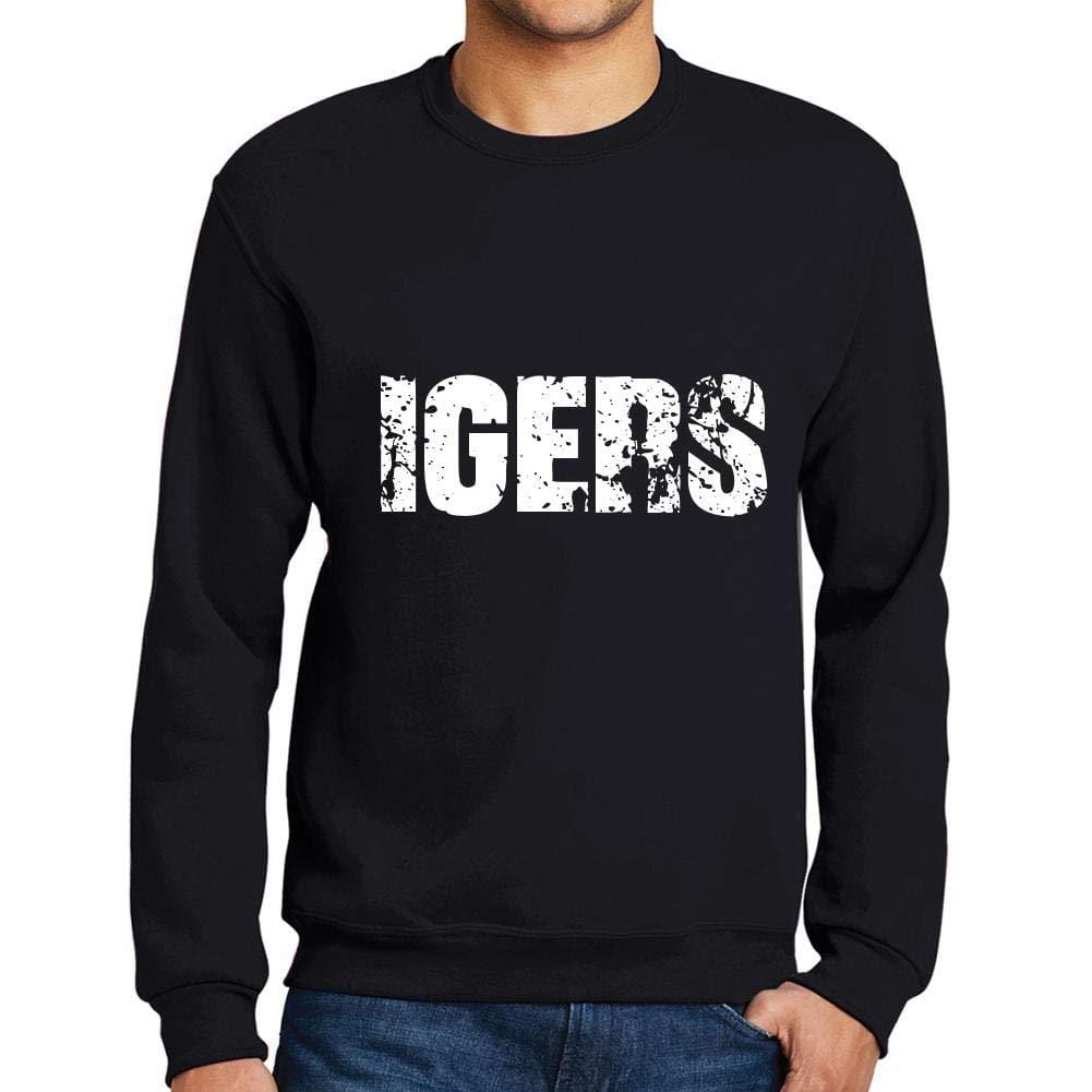 Ultrabasic Homme Imprimé Graphique Sweat-Shirt Popular Words IGERS Noir Profond