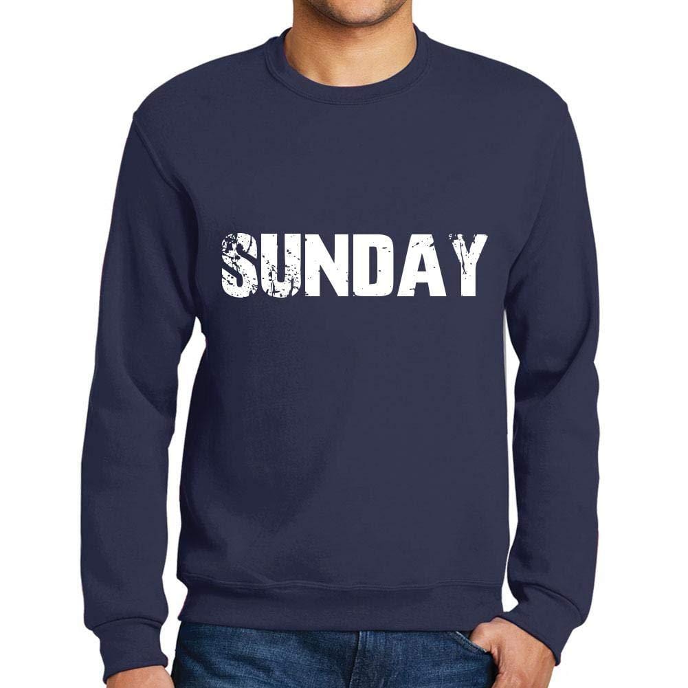 Ultrabasic Homme Imprimé Graphique Sweat-Shirt Popular Words Sunday French Marine