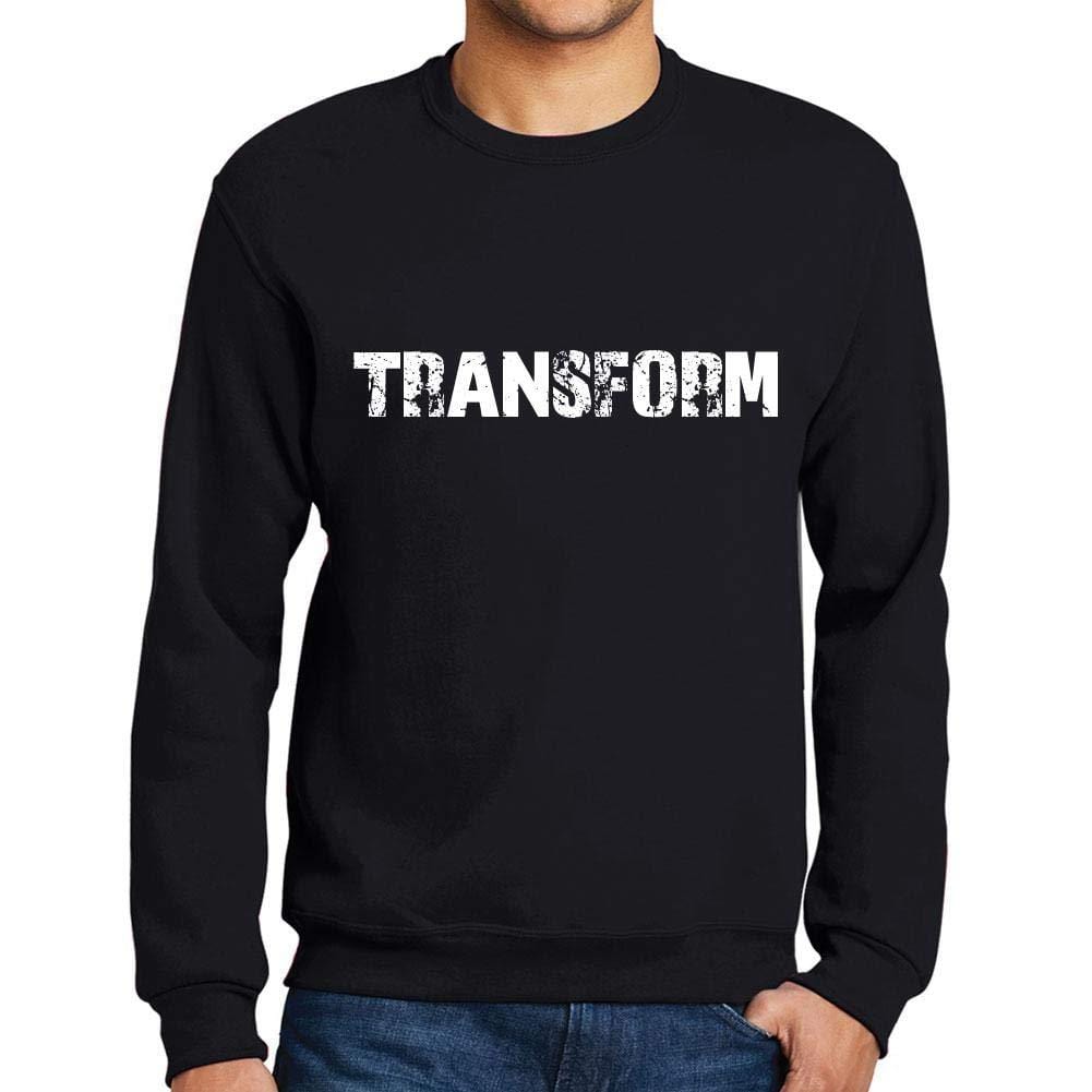 Homme Imprimé Graphique Sweat-Shirt Popular Words Transform Noir Profond