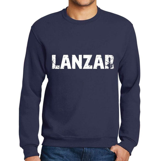 Ultrabasic Homme Imprimé Graphique Sweat-Shirt Popular Words LANZAR French Marine