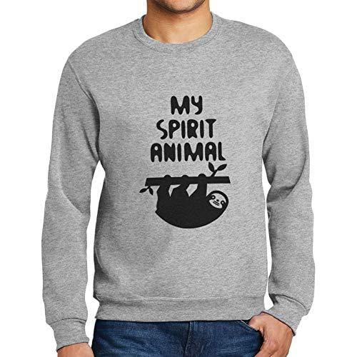 Ultrabasic - Homme Femme Imprimé Graphique Sweat à Capuche Sloth is My Spirit Anima Gris Chiné