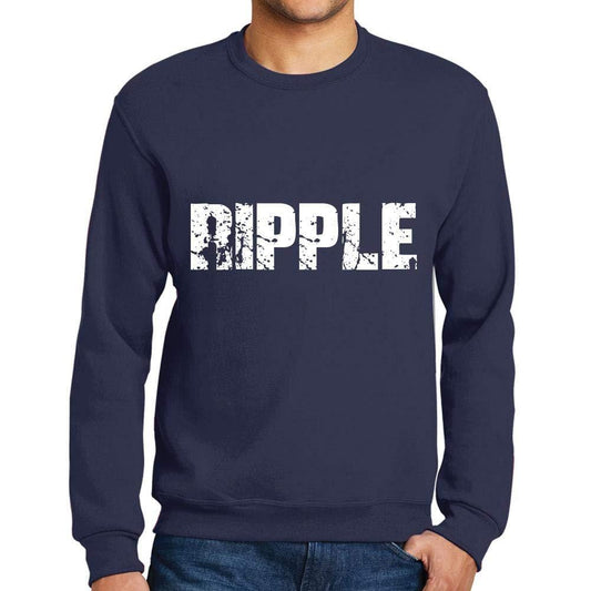 Ultrabasic Homme Imprimé Graphique Sweat-Shirt Popular Words Ripple French Marine