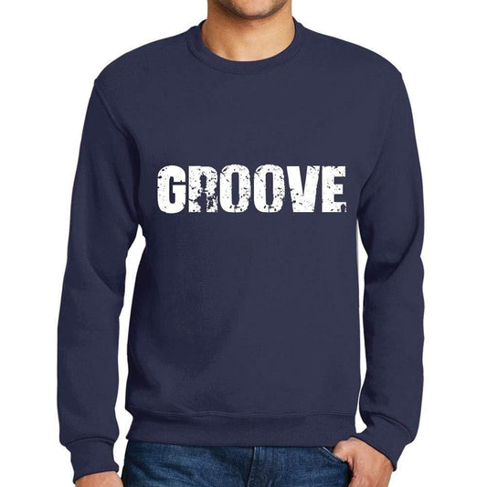 Ultrabasic Homme Imprimé Graphique Sweat-Shirt Popular Words Groove French Marine