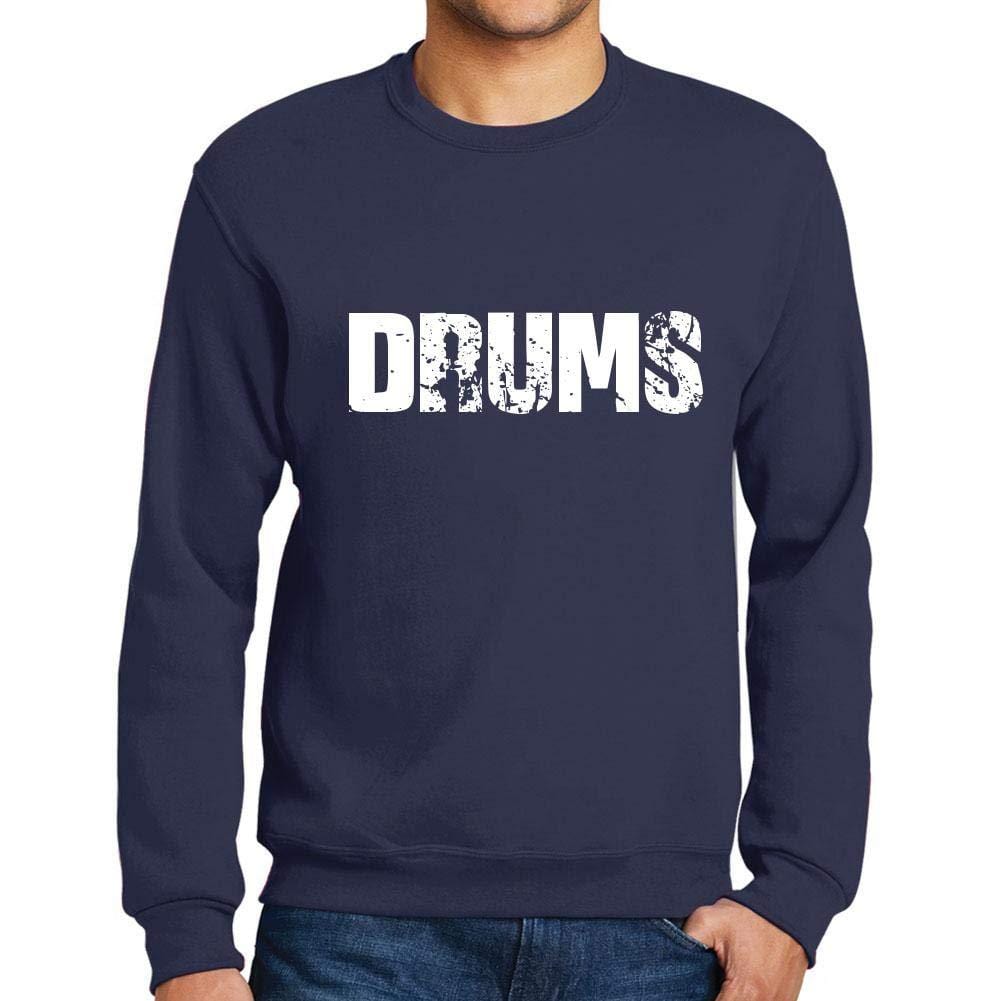 Ultrabasic Homme Imprimé Graphique Sweat-Shirt Popular Words Drums French Marine