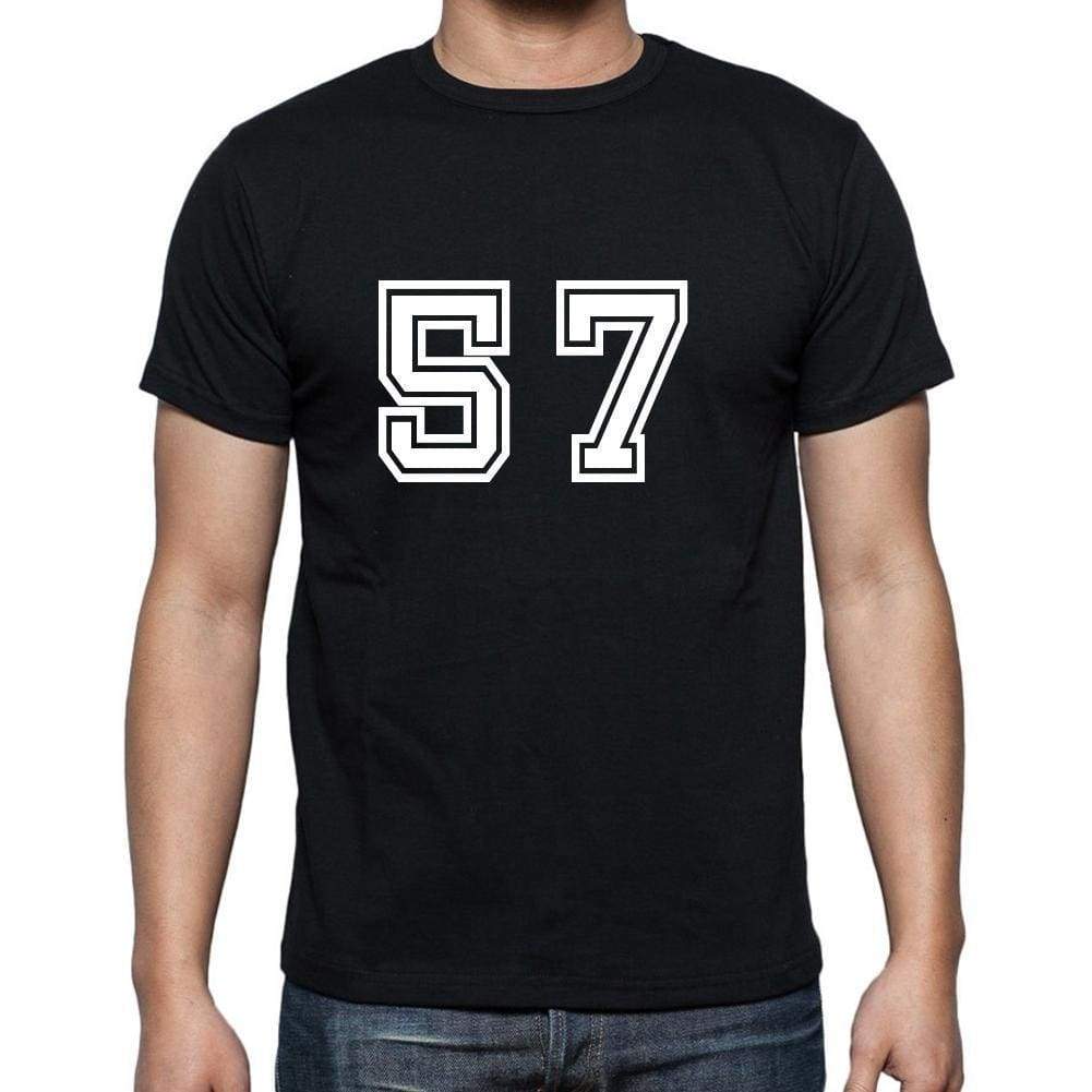 57 Numbers Black Mens Short Sleeve Round Neck T-Shirt 00116 - Casual