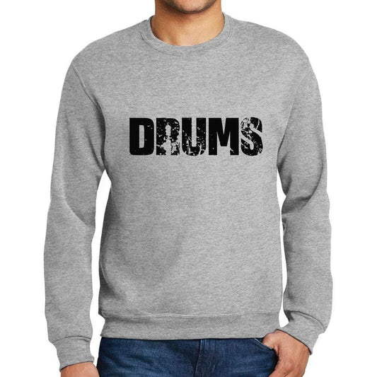 Ultrabasic Homme Imprimé Graphique Sweat-Shirt Popular Words Drums Gris Chiné