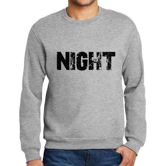 Ultrabasic Homme Imprimé Graphique Sweat-Shirt Popular Words Night Gris Chiné