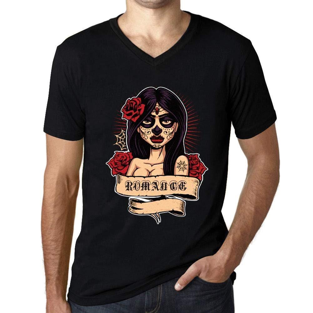 Ultrabasic - Homme Graphique Col V Tee Shirt Women Flower Tattoo Romance