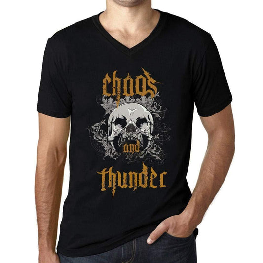 Ultrabasic - Homme Graphique Col V Tee Shirt Chaos and Thunder Noir Profond