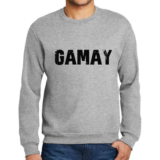 Ultrabasic Homme Imprimé Graphique Sweat-Shirt Popular Words GAMAY Gris Chiné