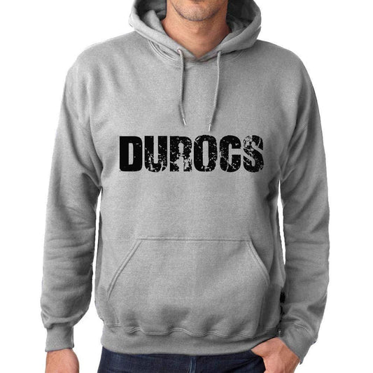 Ultrabasic Homme Femme Unisex Sweat à Capuche Hoodie Popular Words DUROCS Gris Chiné