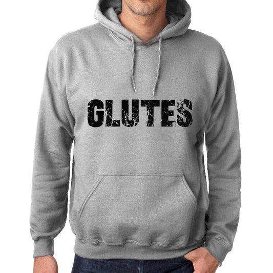 Ultrabasic Homme Femme Unisex Sweat à Capuche Hoodie Popular Words Glutes Gris Chiné