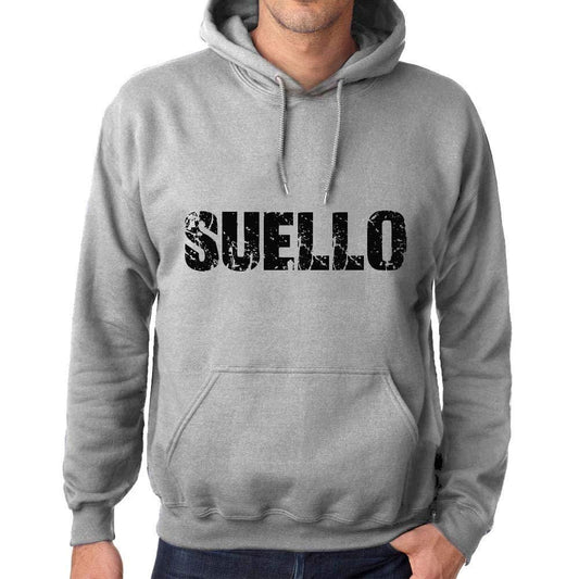 Ultrabasic Homme Femme Unisex Sweat à Capuche Hoodie Popular Words SUELLO Gris Chiné