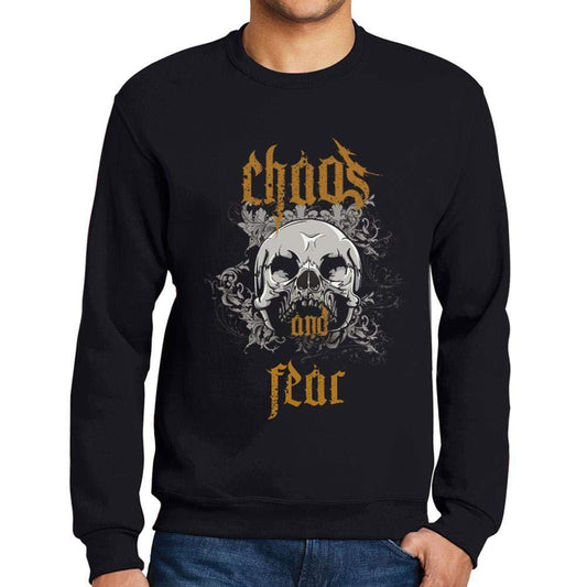 Ultrabasic - Homme Imprimé Graphique Sweat-Shirt Chaos and Fear Noir Profond