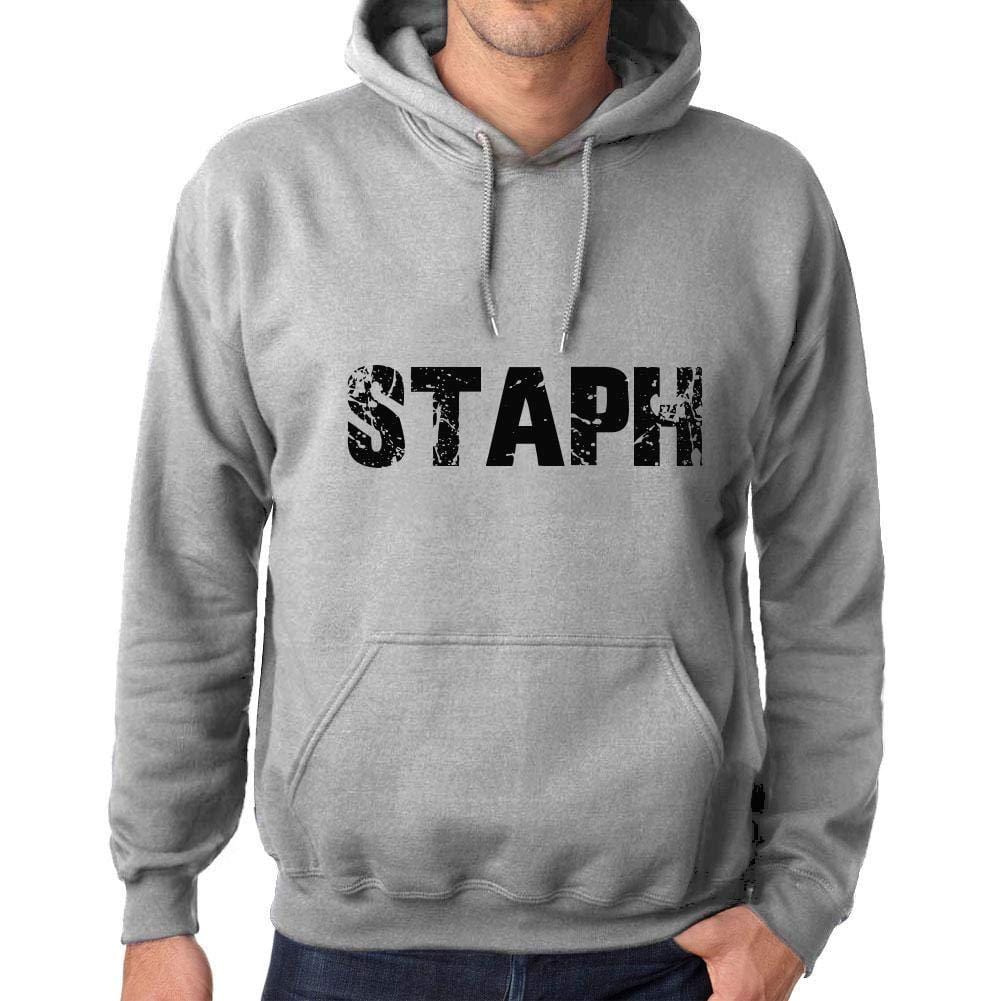 Ultrabasic Homme Femme Unisex Sweat à Capuche Hoodie Popular Words STAPH Gris Chiné