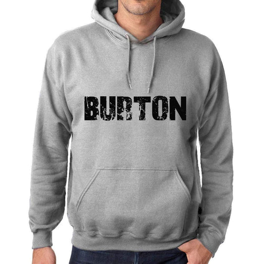 Homme Femme Unisex Sweat à Capuche Hoodie Popular Words Burton Gris Chiné