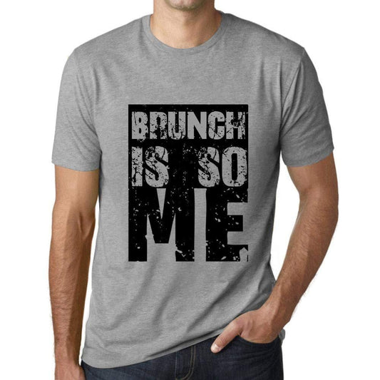 Herren T-Shirt Graphique Brunch is So Me Gris Chiné