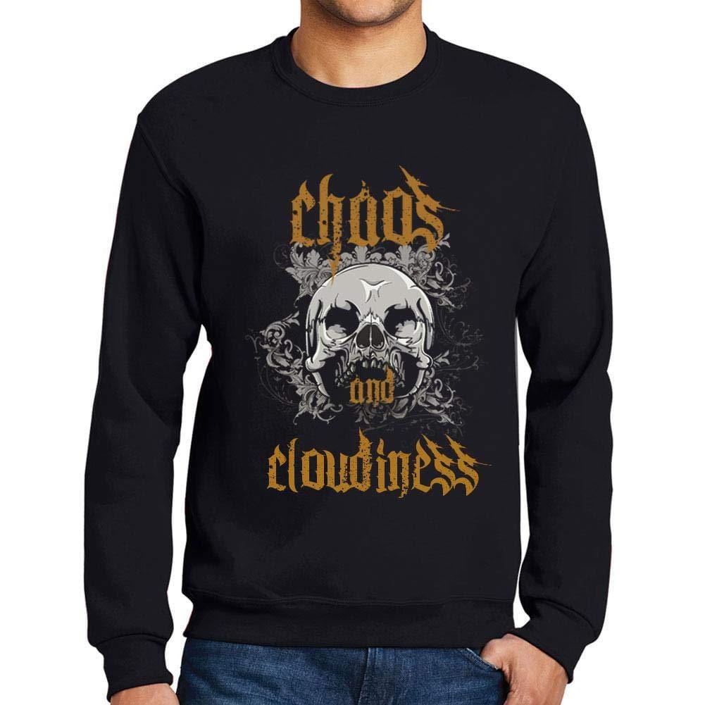 Ultrabasic - Homme Imprimé Graphique Sweat-Shirt Chaos and Cloudiness Noir Profond