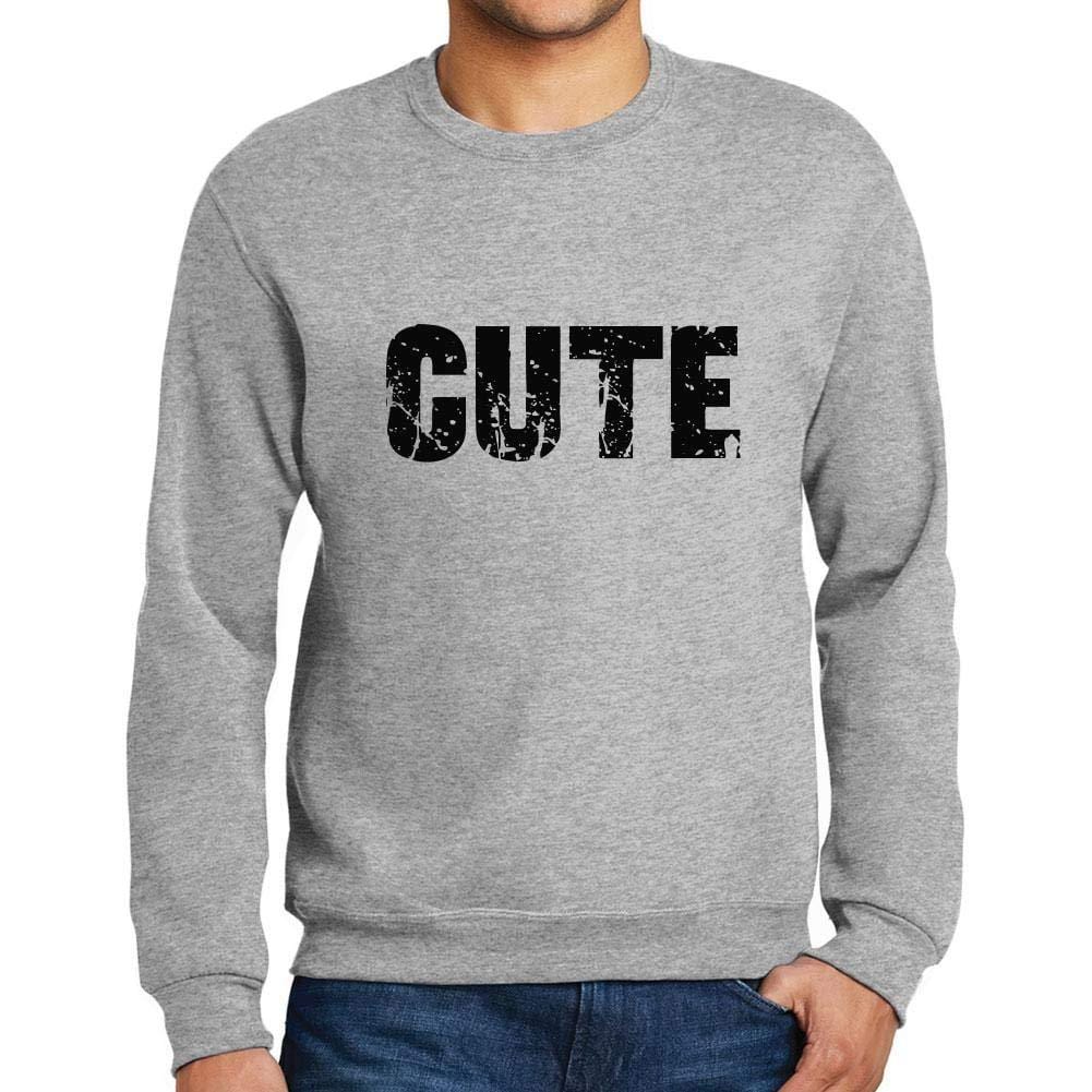 Ultrabasic Homme Imprimé Graphique Sweat-Shirt Popular Words Cute Gris Chiné