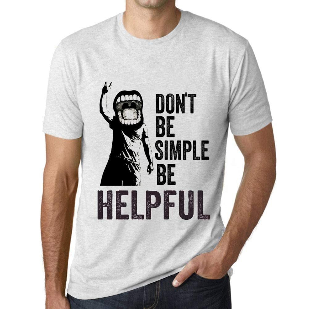 Ultrabasic Homme T-Shirt Graphique Don't Be Simple Be Help Blanc Chiné