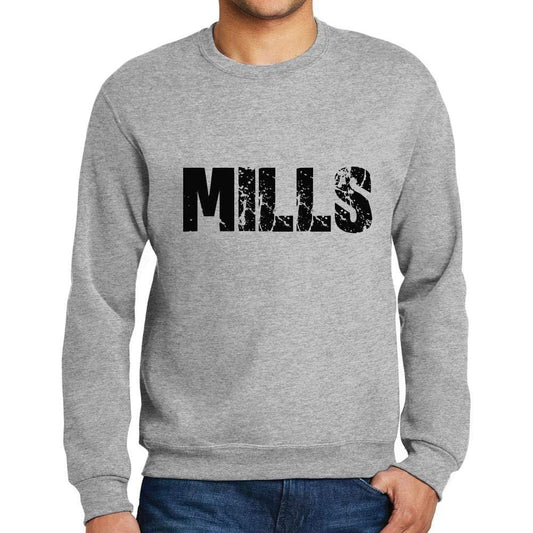 Ultrabasic Homme Imprimé Graphique Sweat-Shirt Popular Words Mills Gris Chiné