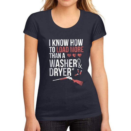 Ultrabasic T-Shirt Graphique Femme Cowgirl Je peux charger plus qu'une laveuse et une sécheuse <span>French Navy</span>