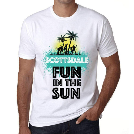Herren-T-Shirt mit grafischem Aufdruck, Vintage-T-Shirt Summer Dance Scottsdale Blanc