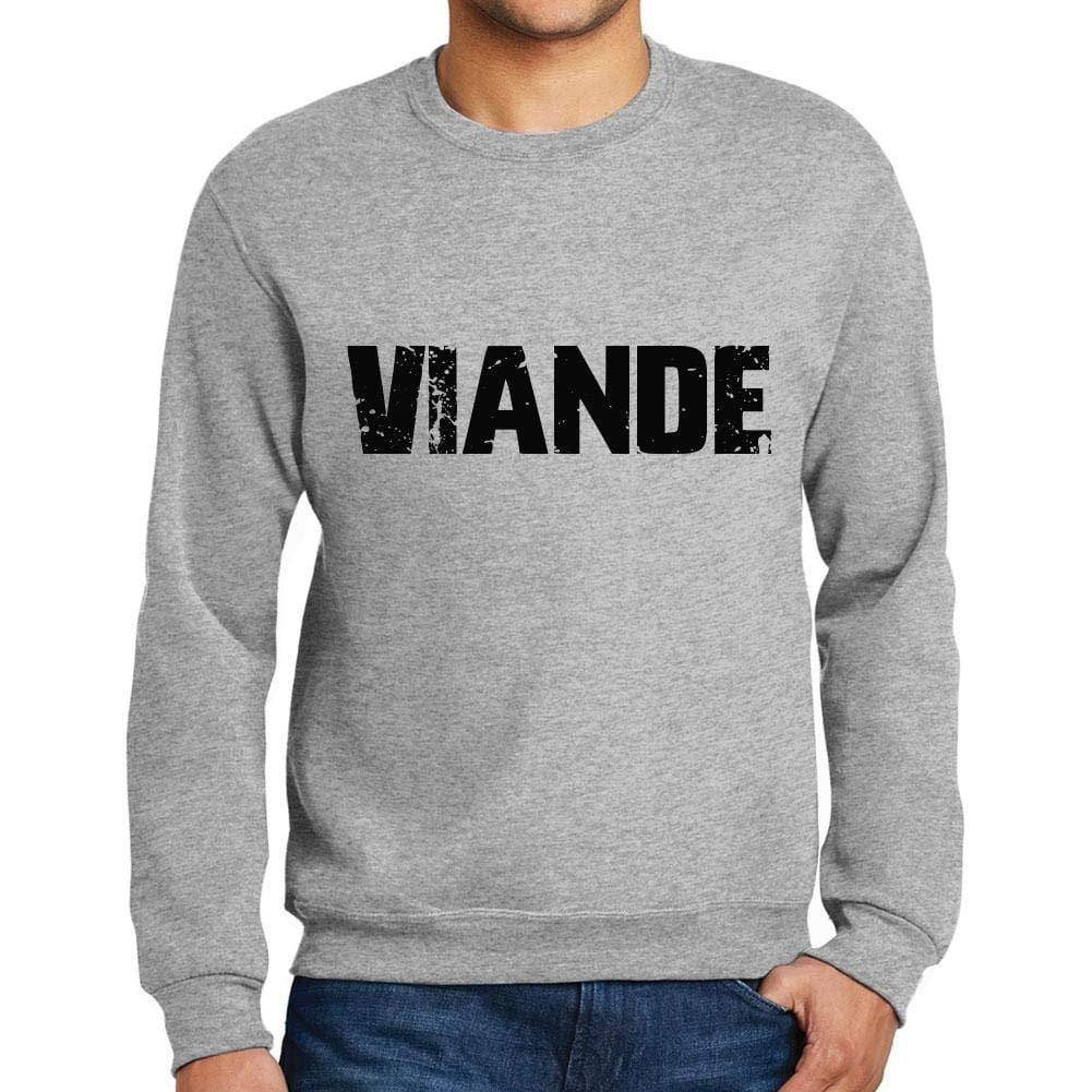 Ultrabasic Homme Imprimé Graphique Sweat-Shirt Popular Words Viande Gris Chiné