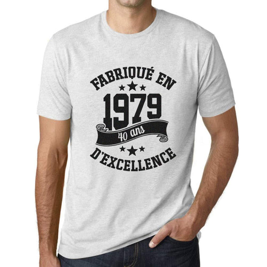 Ultrabasic - Fabriqué en 1979, 40 Ans d'être Génial Unisex T-Shirt Blanc Chiné