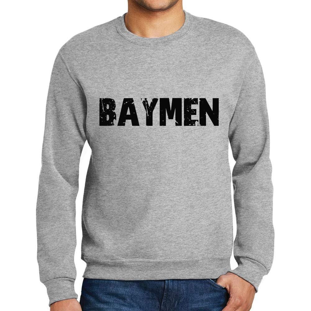 Ultrabasic Homme Imprimé Graphique Sweat-Shirt Popular Words BAYMEN Gris Chiné