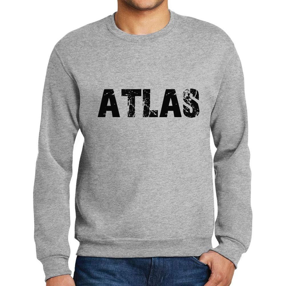 Ultrabasic Homme Imprimé Graphique Sweat-Shirt Popular Words Atlas Gris Chiné