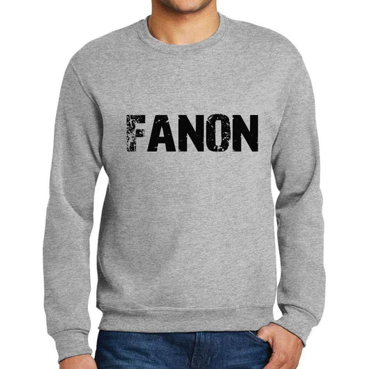 Ultrabasic Homme Imprimé Graphique Sweat-Shirt Popular Words Fanon Gris Chiné