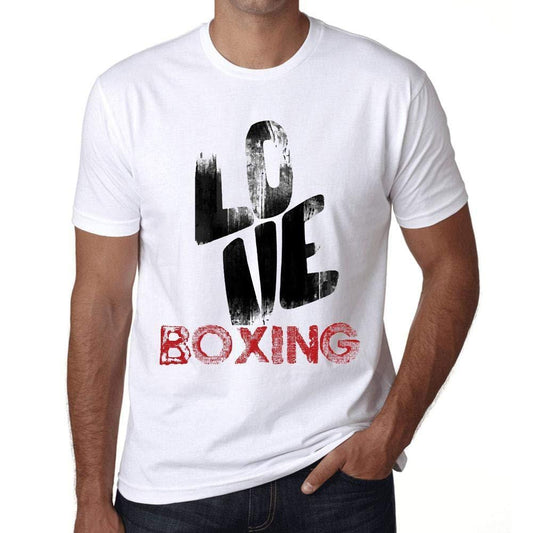 Ultrabasic - Homme T-Shirt Graphique Love Boxing Blanc