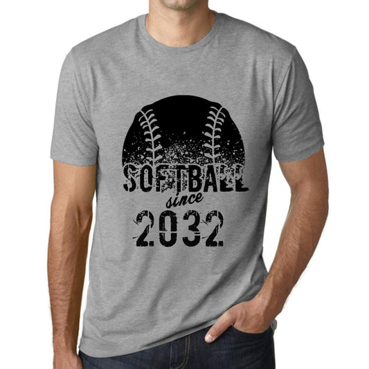 Men&rsquo;s Graphic T-Shirt Softball Since 2032 Grey Marl - Ultrabasic