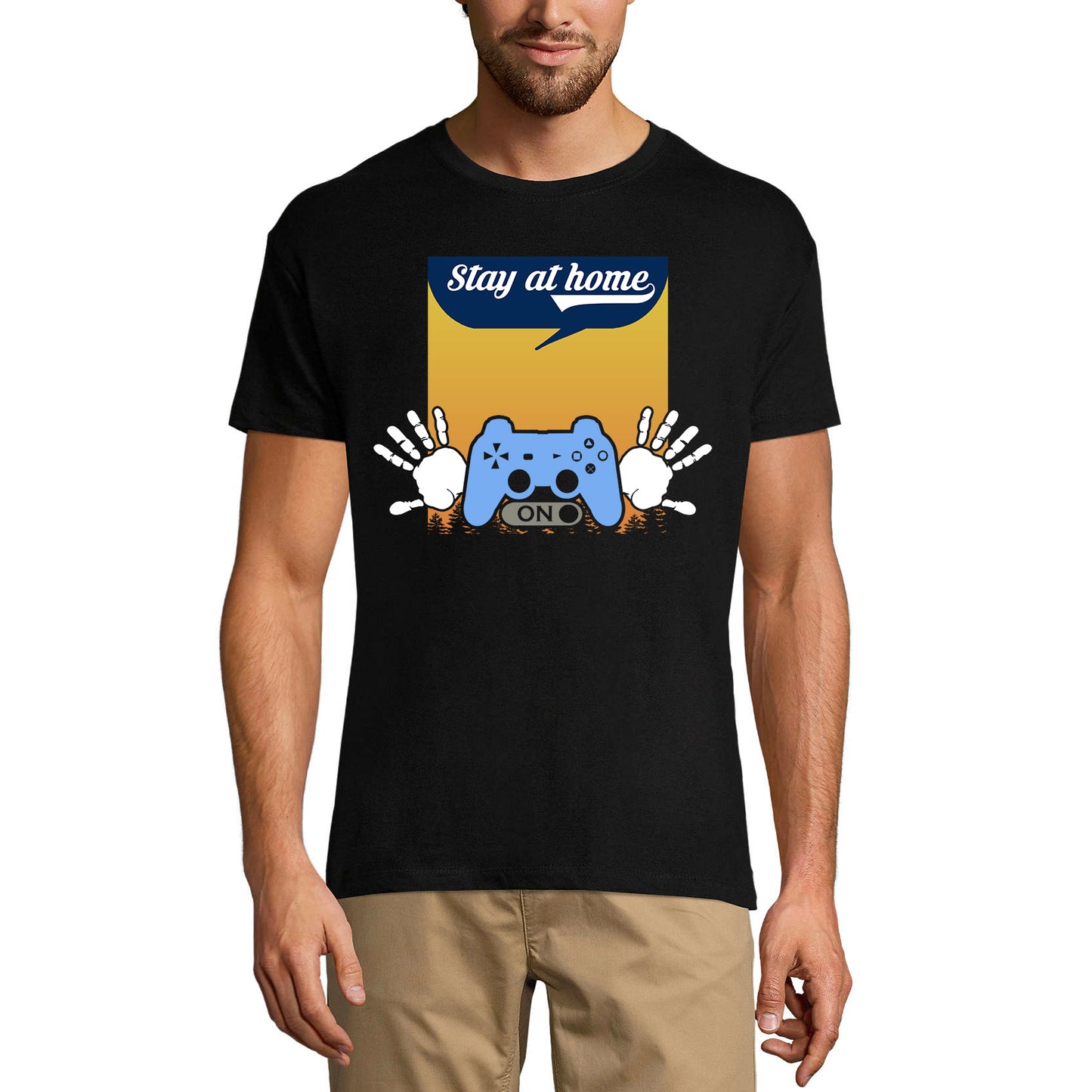 ULTRABASIC Herren T-Shirt – Stay at Home Game Mode On – Lustiges Shirt für Gamer