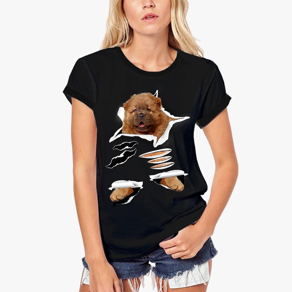 ULTRABASIC Women's Organic T-Shirt - Chow Chow - Funny Dog Shirt - Dog Clothes dog puppy girl gift cute pug funny Golden Retriever French Bulldog Chihuahua Dalmatian German Shepherd Chow Rottweiler Pomeranian Vizsla Organic Boston Terrier Yorkshire Terrier Beagle Pomchi Labradoodle Dachshund Mastiff Black Labrador Retriever