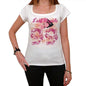 99 White Rapids City With Number Womens Short Sleeve Round White T-Shirt 00008 - Casual